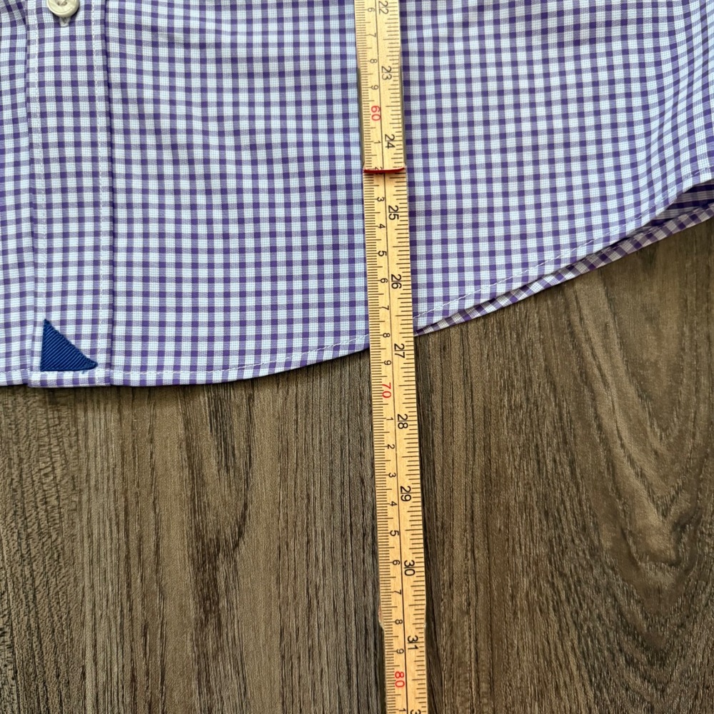 UNTUCKit Boudriotte Medium Gingham Check Button up Long Sleeve Shirt - Purple - Picture 6 of 13